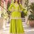 Lime green premium chinon top palazzo dupatta set