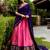 Awesome Pink Zari Weaving Silk Marriage Wear Half Saree Lehenga