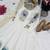 Off white designer party wear gown pant & dupatta set