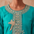 Turquoise premium chinon top palazzo dupatta set