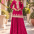 Rani pink premium chinon top palazzo dupatta set