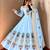 Blue  designer party wear gown pant & dupatta set