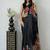 Black color azarakh printed with all over mirror work on premium satin saree