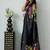 Black color azarakh printed with all over mirror work on premium satin saree