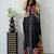 Black color azarakh printed with all over mirror work on premium satin saree