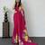 Pink color azarakh printed with all over mirror work on premium satin saree