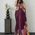 Wine color azarakh printed with all over mirror work on premium satin saree