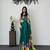 Green color azarakh printed with all over mirror work on premium satin saree