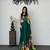Green color azarakh printed with all over mirror work on premium satin saree