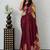 Maroon color azarakh printed with all over mirror work on premium satin saree