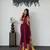 Maroon color azarakh printed with all over mirror work on premium satin saree