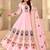 Pink  designer party wear gown pant & dupatta set