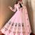Pink  designer party wear gown pant & dupatta set