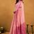 baby pink cotton blend saree with zari jhallar & rich pallu