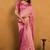 baby pink cotton blend saree with zari jhallar & rich pallu