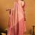 peach cotton blend saree with zari jhallar & rich pallu