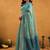 powder blue cotton blend saree with zari jhallar & rich pallu