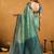 powder blue cotton blend saree with zari jhallar & rich pallu