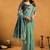 powder blue cotton blend saree with zari jhallar & rich pallu