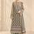 Olive crepe silk blend printed suit set