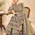 Olive crepe silk blend printed suit set