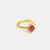 Gold plated kundan pink ring