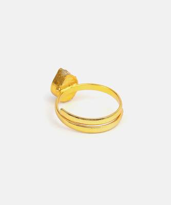 Gold plated kundan blue ring 3