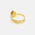 Gold plated kundan blue ring