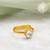 Gold plated kundan blue ring