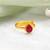 Gold plated kundan pink ring