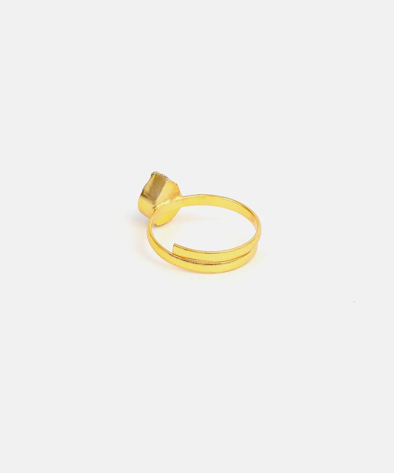Gold plated kundan pink ring