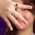 Gold plated kundan green ring