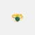 Gold plated kundan green ring