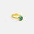 Gold plated kundan green ring
