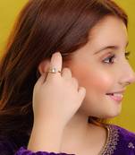 Gold plated kundan blue ring