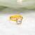 Gold plated kundan blue ring
