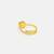 Gold plated kundan blue ring