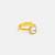 Gold plated kundan blue ring