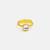 Gold plated kundan blue ring