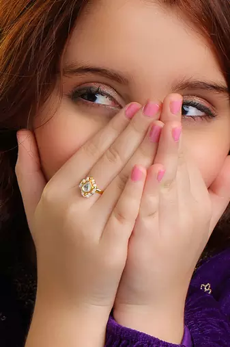 Gold plated kundan gold halo ring