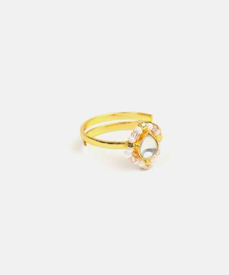 Gold plated kundan gold halo ring 2