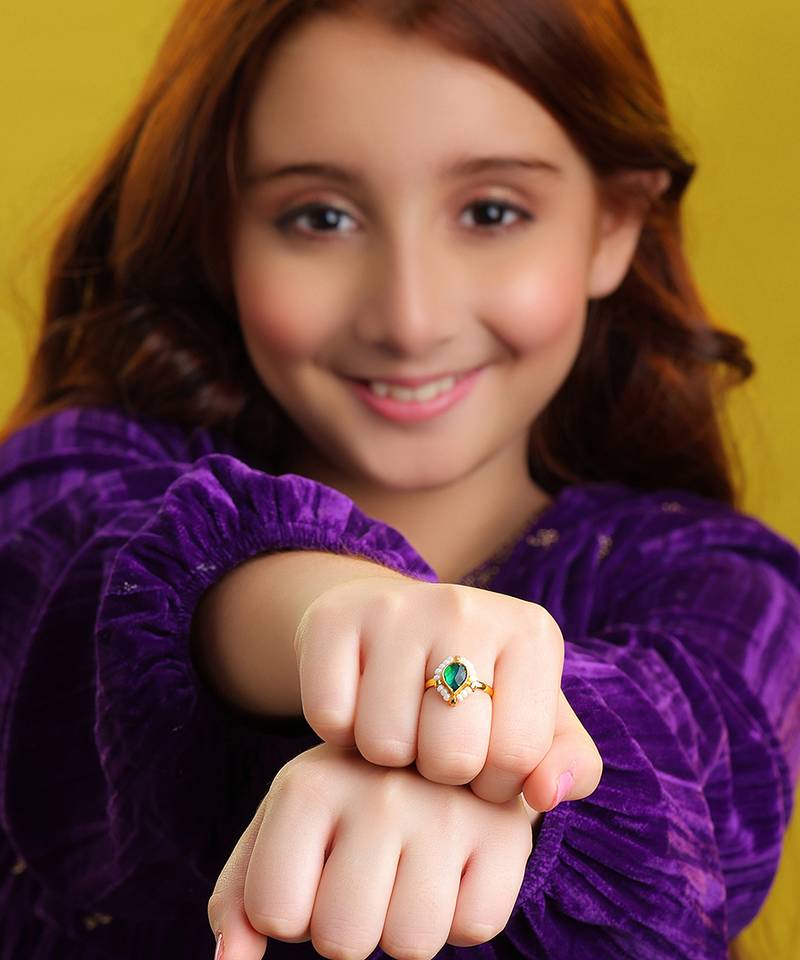 Gold plated kundan gold halo ring