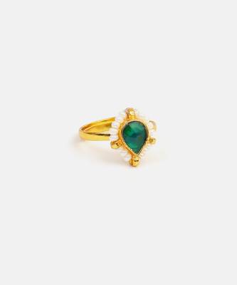 Gold plated kundan gold halo ring 2