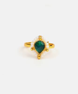 Gold plated kundan gold halo ring 3