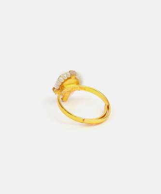 Gold plated kundan gold halo ring 5