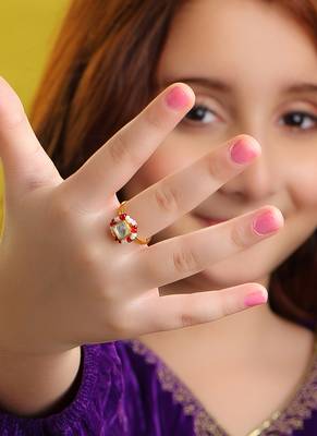 Gold plated kundan gold ring 1