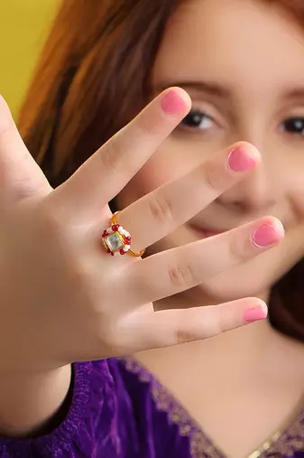 Gold plated kundan gold ring