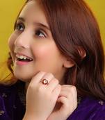 Gold plated kundan red ring