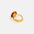 Gold plated kundan red ring