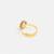 Gold plated kundan blue ring